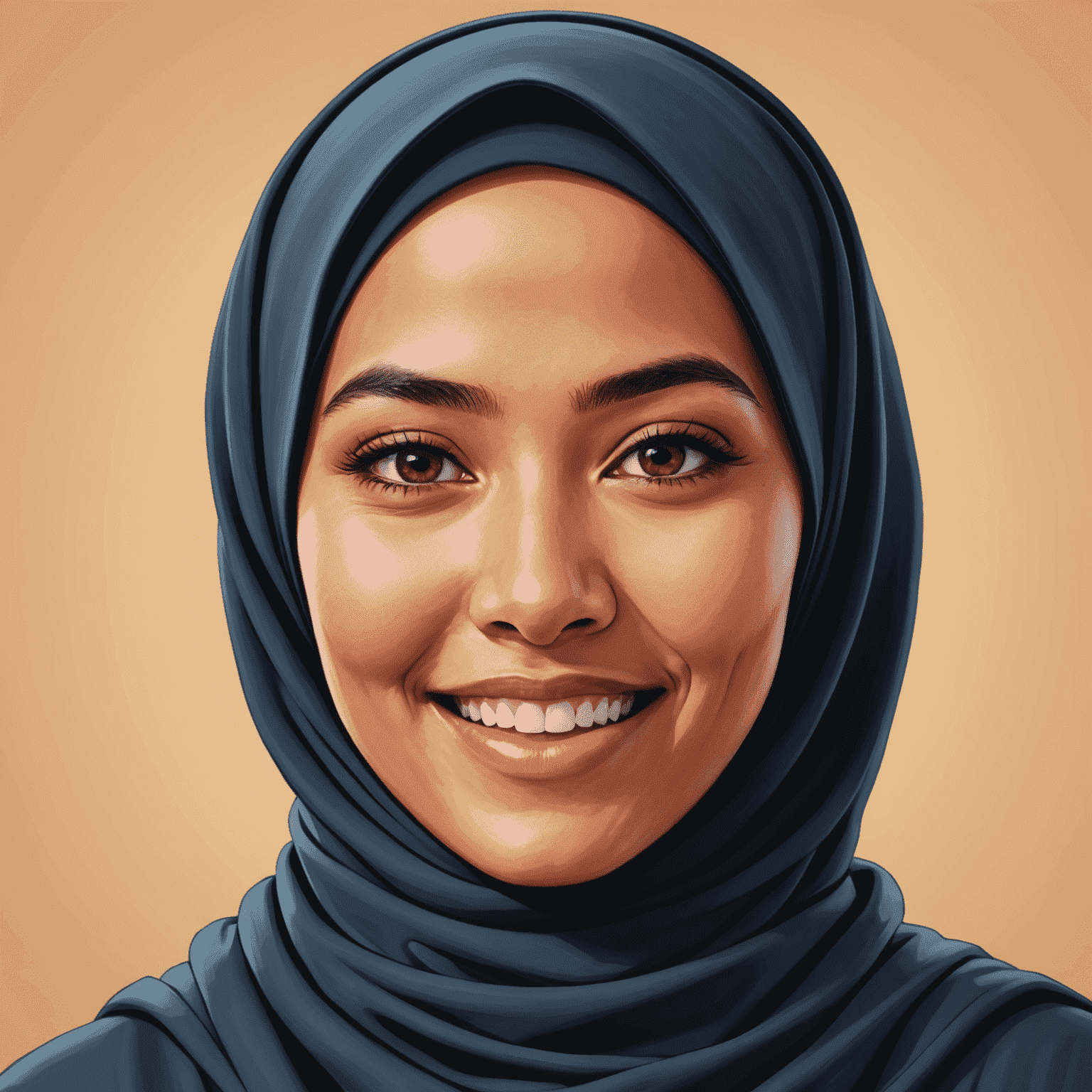 Foto Siti Rahma, manajer komunitas. Wanita Indonesia muda mengenakan hijab dengan ekspresi bersemangat.